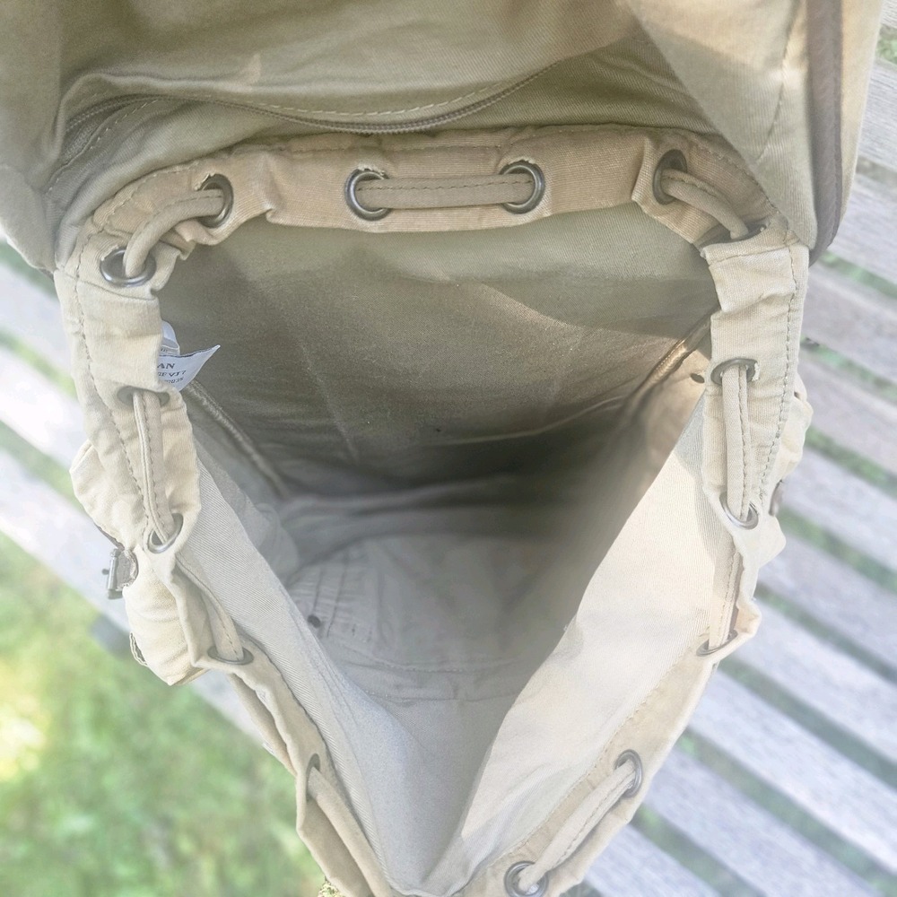 Vintage L.L. Bean Continental Rucksack Backpack Waxed Canvas Leather - Picture 14 of 16